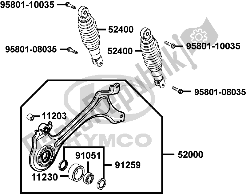 Todas las partes para F16 - Rear Cushion de Kymco BA 30 AA AU -People 150 30150 2005